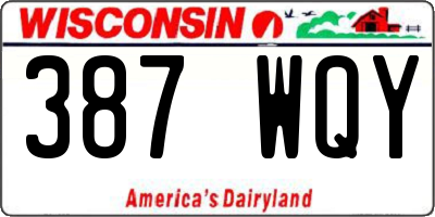 WI license plate 387WQY