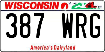 WI license plate 387WRG