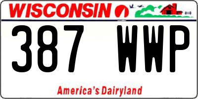WI license plate 387WWP