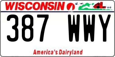 WI license plate 387WWY