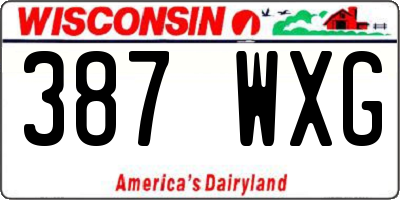 WI license plate 387WXG