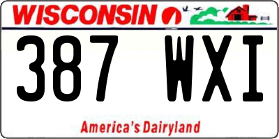 WI license plate 387WXI