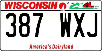 WI license plate 387WXJ