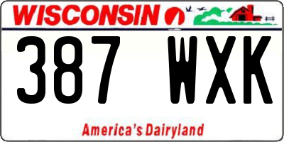 WI license plate 387WXK