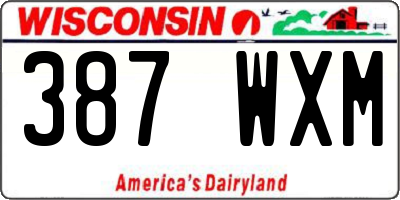 WI license plate 387WXM
