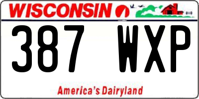 WI license plate 387WXP