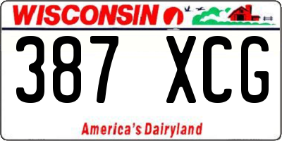 WI license plate 387XCG