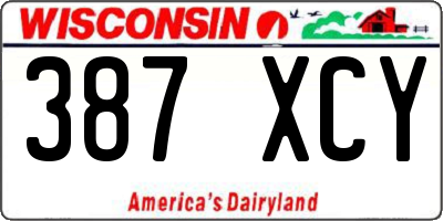 WI license plate 387XCY