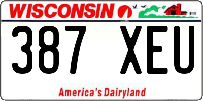 WI license plate 387XEU
