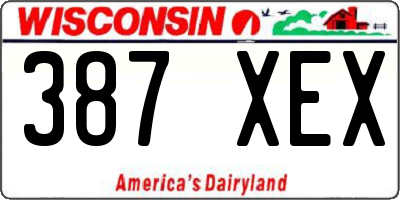 WI license plate 387XEX