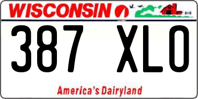 WI license plate 387XLO