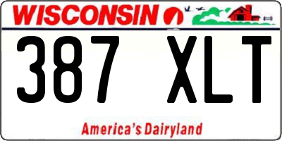 WI license plate 387XLT