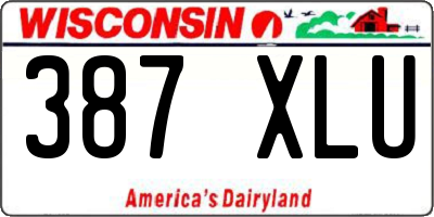 WI license plate 387XLU