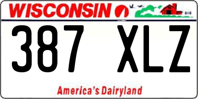WI license plate 387XLZ