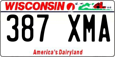 WI license plate 387XMA