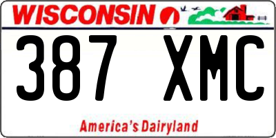 WI license plate 387XMC