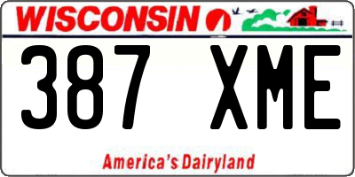 WI license plate 387XME