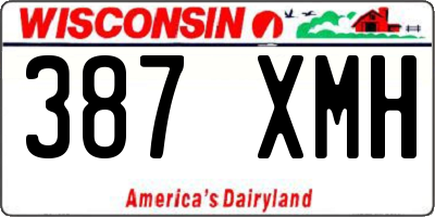 WI license plate 387XMH