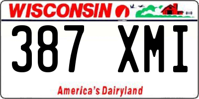 WI license plate 387XMI