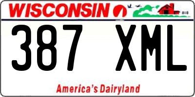 WI license plate 387XML