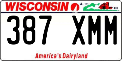 WI license plate 387XMM