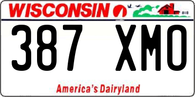 WI license plate 387XMO