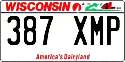 WI license plate 387XMP