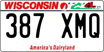 WI license plate 387XMQ