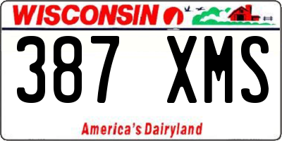 WI license plate 387XMS