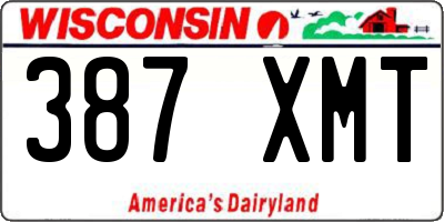 WI license plate 387XMT