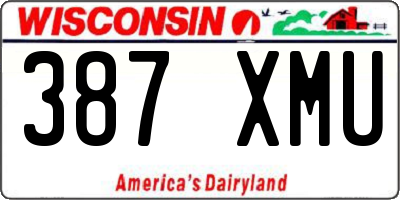 WI license plate 387XMU