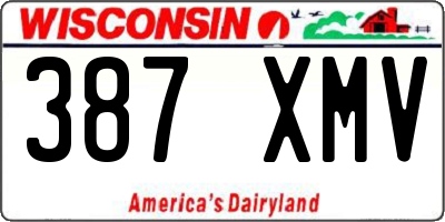 WI license plate 387XMV