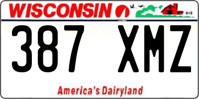WI license plate 387XMZ