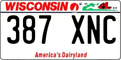 WI license plate 387XNC