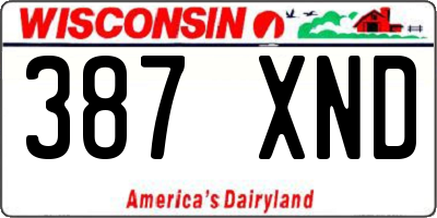 WI license plate 387XND