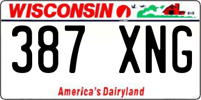 WI license plate 387XNG