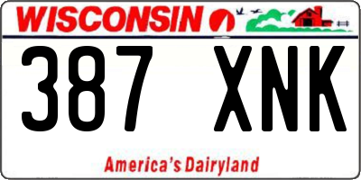 WI license plate 387XNK