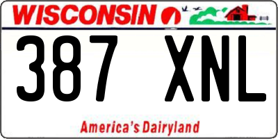 WI license plate 387XNL