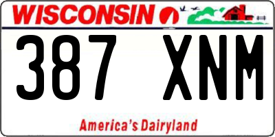WI license plate 387XNM