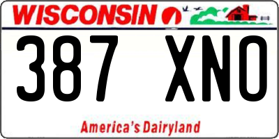WI license plate 387XNO