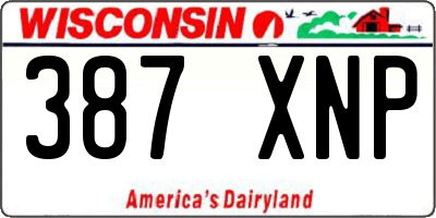 WI license plate 387XNP