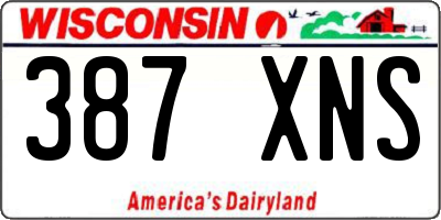 WI license plate 387XNS