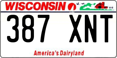 WI license plate 387XNT