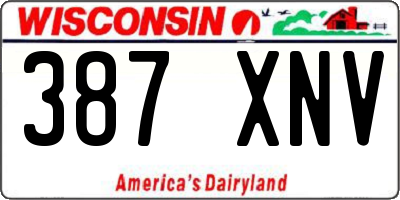 WI license plate 387XNV