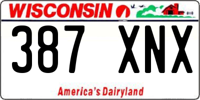 WI license plate 387XNX
