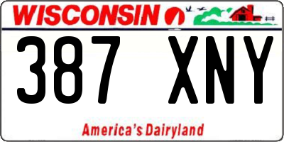 WI license plate 387XNY