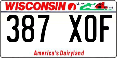 WI license plate 387XOF