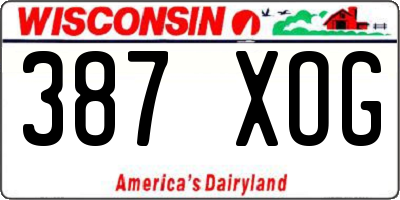 WI license plate 387XOG