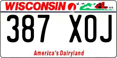 WI license plate 387XOJ