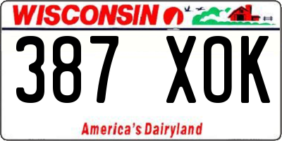 WI license plate 387XOK